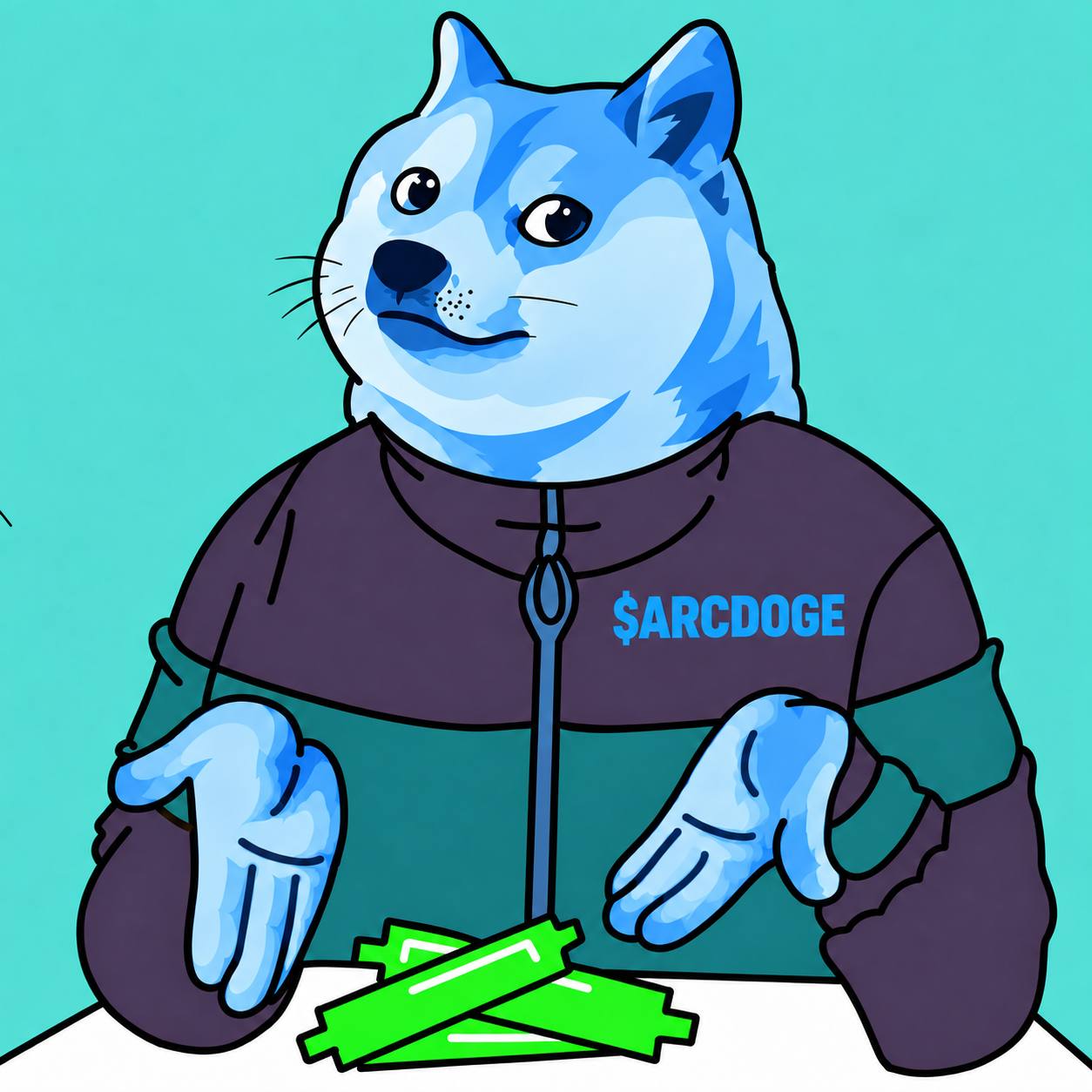 Arc Doge at the desk
